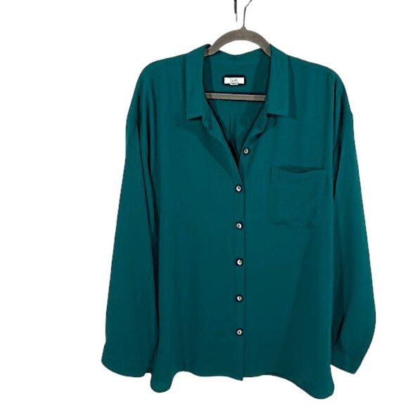 J. Jill Blouse Size XL Dark Teal Like New - Picture 4 of 11